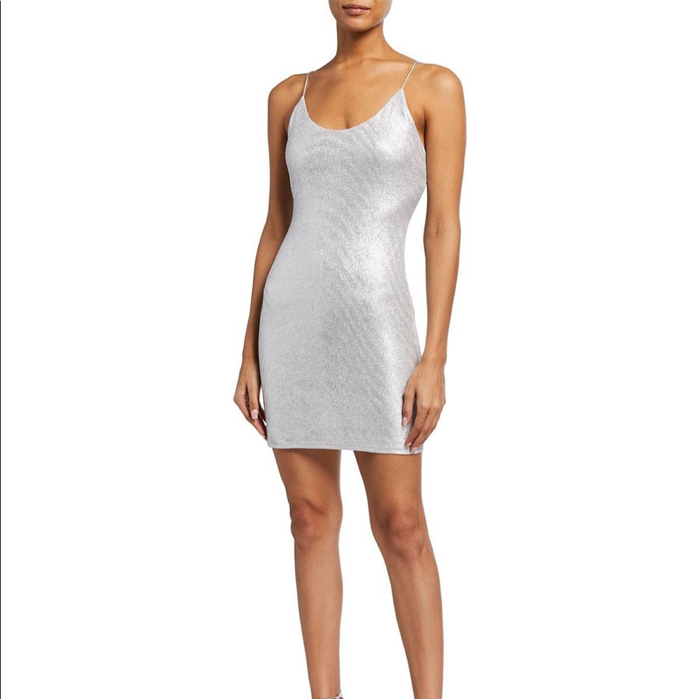 Alice + Olivia Fitted Metallic Minidress